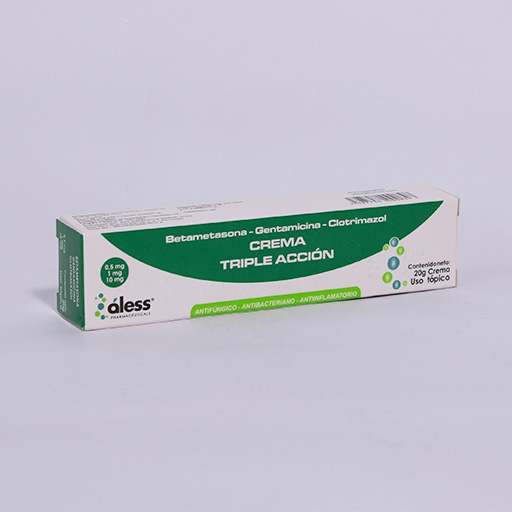 Betametasona + Gentamicina + Clotrimazol 0,5mg + 1mg + 10mg crema para uso tópico 20g