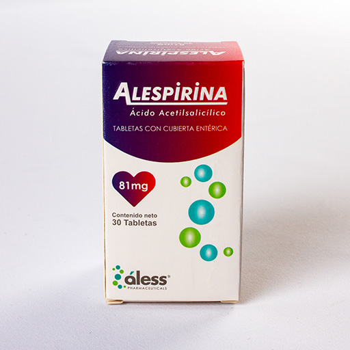 Alespirina (Ácido Acetilsalicilico) 81Mg X 30 Tabletas Con Cubierta Entérica